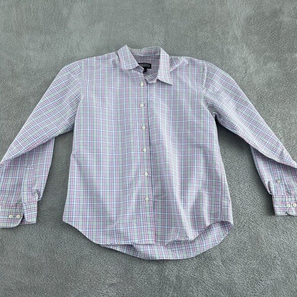 Lands End Petite Womens Checkered Long Sleeve Shirt Size 8  3827 - Picture 1 of 8